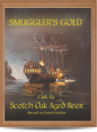 Smuggler's Gold Scotch Oak Aged Beer.