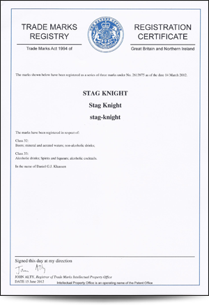 Stag Night Trade Mark Certificate